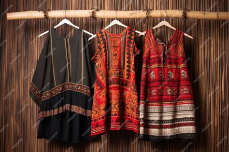 Premium Photo | Traditional indigenous clothing on a hanger