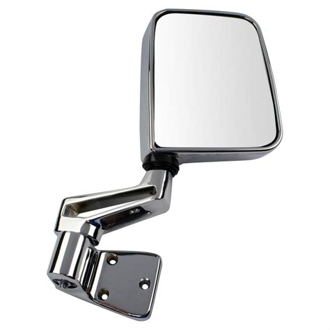 Hinge Mounted Chrome Manual Side View Mirror Passenger Right RH For