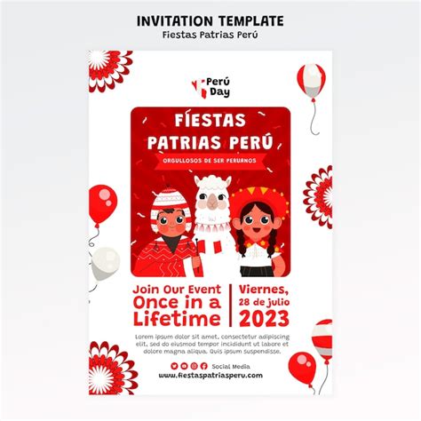 Free Psd Fiestas Patrias Peru Celebration Invitation