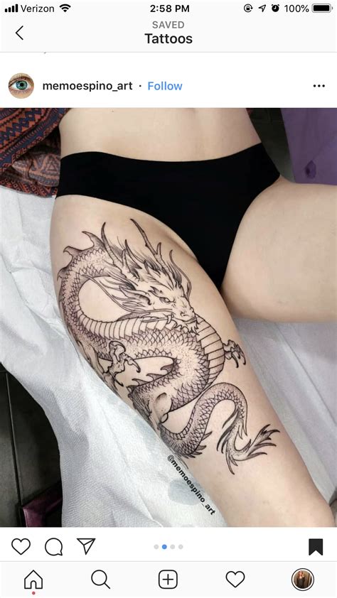 Dragon Thigh Tattoos For Women Printable Computer Tools