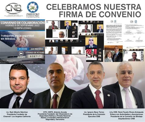 Firma Convenio El CNB Para Contribuir Al Aumento De La Seguridad En El