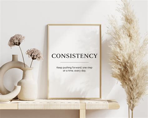 Consistency, Motivational Wall Art, Success Quote Poster, Inspirational