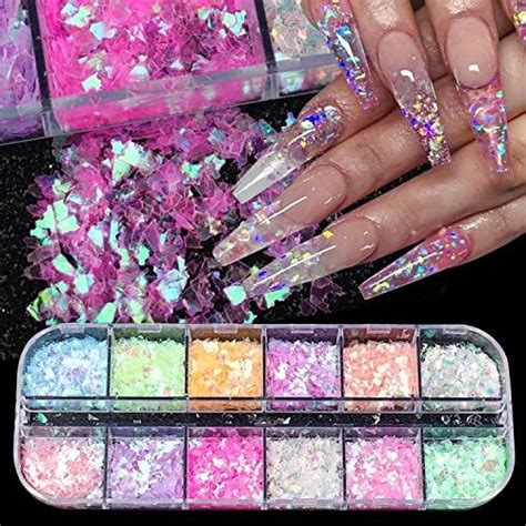 12 Grids Nail Art Foil Flake Glitter Confetti Nail Sequins