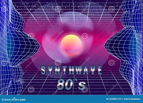 Abstract Synthwave Retro Banner Vaporwave Aesthetic Background ...