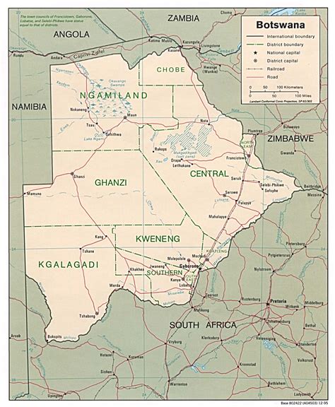 BOTSWANA - GEOGRAPHICAL MAPS OF BOTSWANA