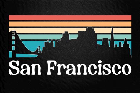 San Francisco Skyline with Retro Sunset Graphic by basyar · Creative ...