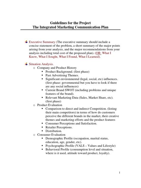 Sample Imc Plan Template Market Segmentation Brand