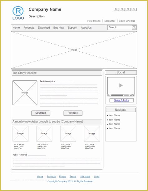 Free Website Wireframe Templates Of Website Design Wireframe Examples ...