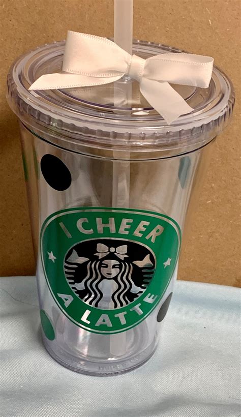 Cheer Cup Cheer Tumbler I Cheer A Latte Cheer Team T Etsy