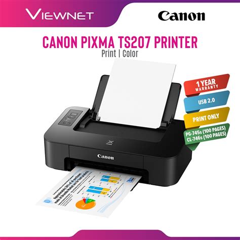 Canon Pixma Ts207 Photo Single Function Inkjet Printer Shopee Malaysia