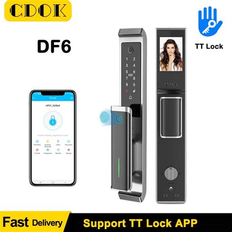 CDOK DF6 Câmera Impressão Digital Fechadura Inteligente TTlock