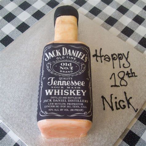 Jack Daniels Whisky Bottle Birthday Cake