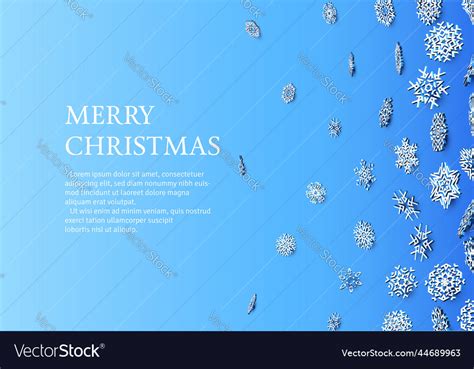 Christmas card with snowflakes on blue background Vector Image