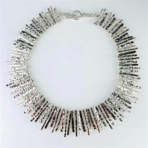 Hammered Silver Statement Necklace Smithsonia