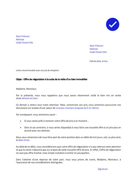 Exemple De Lettre D Offre D Achat D Un Bien Immobilier My Bios