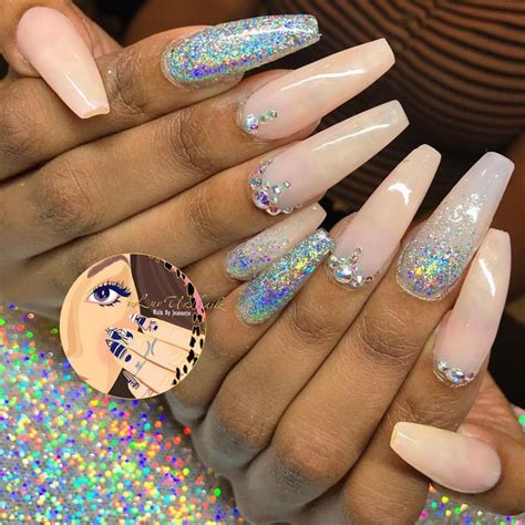 Nude Glitter Fancy Nails Dope Nails Pretty Nail Colors Pretty Nails Acrylic Nail Designs