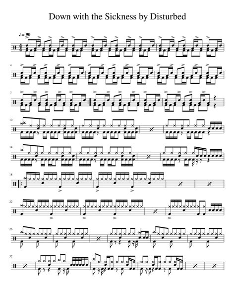 Down With the Sickness Sheet music for Drum group (Solo) | Musescore.com