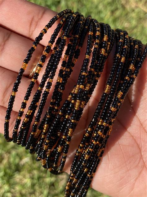 Black Waist Beads Bead 2 Pcs Sizes 40 To 57 Belly Beads