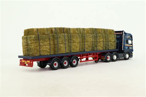 Corgi Cc Scania R Cab Flatbed Trailer Straw Load G Owen Sons