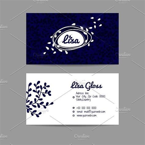 Business Card With Floral Ornament Business Cards Cards Floral