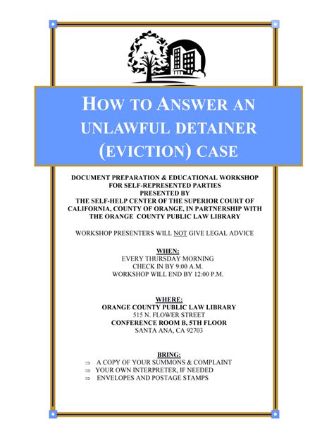 Fillable Online How To Answer An Unlawful Detainer Eviction Case Fax Email Print Pdffiller