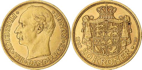 D Nemark Kroner H M Nze Frederik Viii Copenhagen Vz Gold