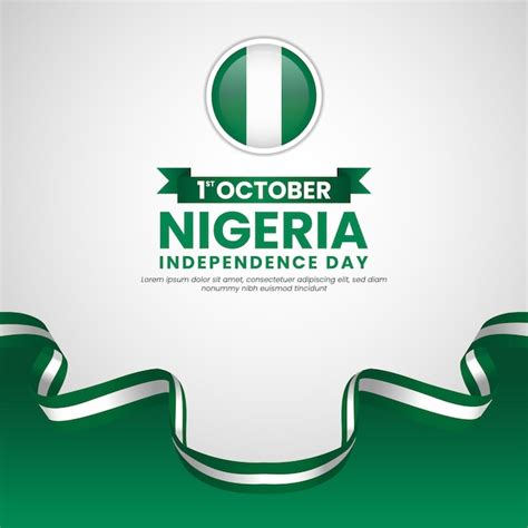 Premium Vector Happy Nigeria Independence Day 1st October With Waving