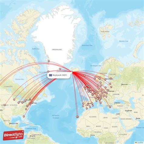 Direct flights from Reykjavik - 97 destinations - KEF, Iceland ...