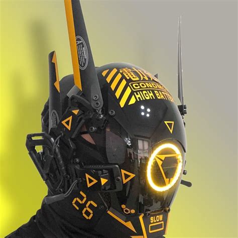 Yyinyuan Yellow Punk Mask Halloween Cosplay Costume Black