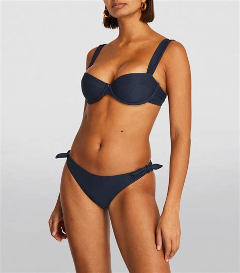 Womens Heidi Klein Navy Menai Bay Bikini Top Harrods UK