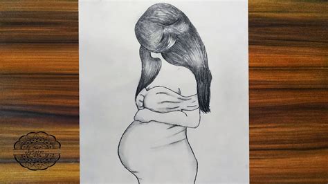 How To Draw A Pregnant Woman Pencil Sketch Very Easy Safe