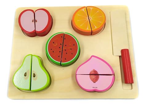 Frutas De Cortar Brinquedo Educativo Madeira Velcro Mx