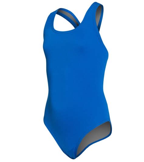 Speedo Girls Solid Endurance Flyback Training One Piece Swimsuit At