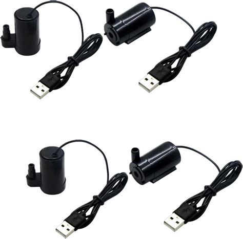 Lot de 4 pompes à eau pour aquarium Mini pompe à eau USB Pompe