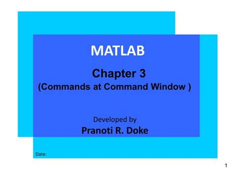 Chapter Commands At Matlab Command Window Ppt