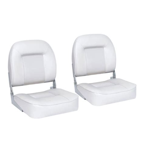 Pair of Low Back Bucket Boat Seats, White, for Boat Yacht Marine Grade ...