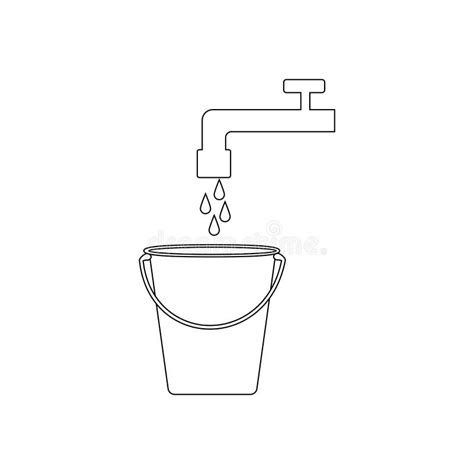 Illustration De Robinet De Seau Et D Eau Illustration De Vecteur