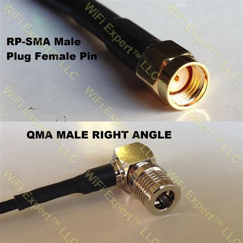 Lmr Rp Sma Male To Qma Male Angle Coaxial Rf Pigtail Cable Rf