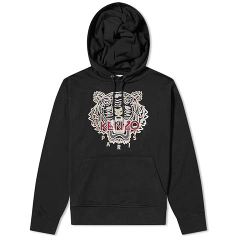 Kenzo Embroidered Varsity Tiger Popover Hoody Black End Au