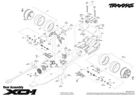 Exploded view: Traxxas XO-1 1:7 TQi BlueTooth RTR - Rear part | Astra