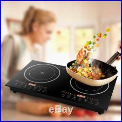 W Electric Dual Induction Cooker Portable Burner Cooktop Digital Hot Plate Cooktops Appliances