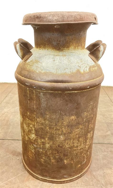 Lot Vintage Galvanized Steel Milk Can