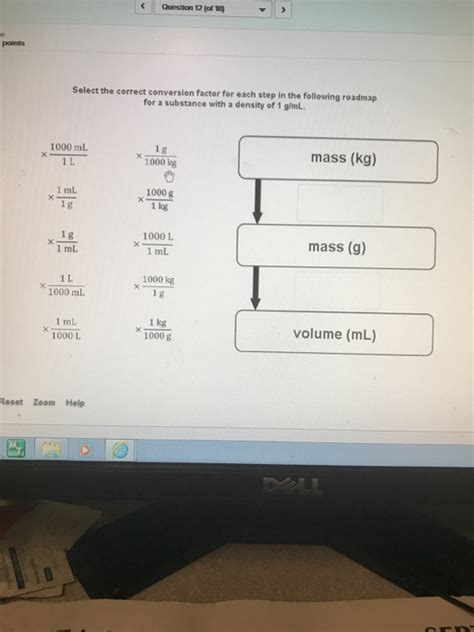 Solved Select The Correct Conversion Factor For Each Step In