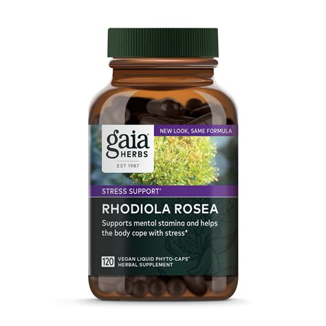 Gaia Herbs Rhodiola Rosea Root Extract Stress Support Supplement 120