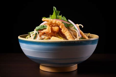 Side View Of Tempura Udon Noodle Bowl Stock Image Image Of View Soup