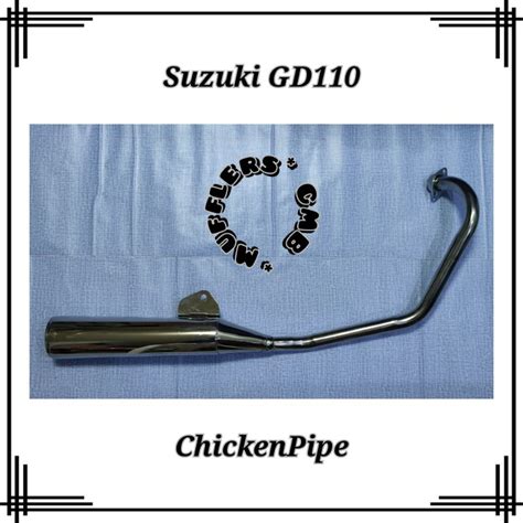 Suzuki GD110 ChickenPipe Stainless Muffler Double Tube Elbow