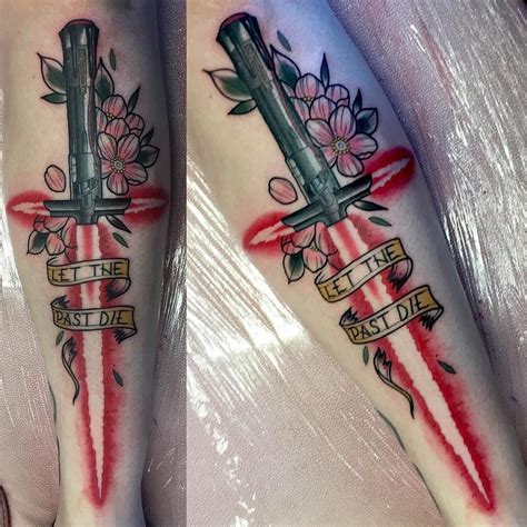 Pin By Jillian Spall On Tattoos Lightsaber Tattoo Homemade Tattoos