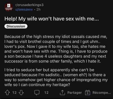 My Wife Wont Have Sex With Me Rshitcrusaderkingssay