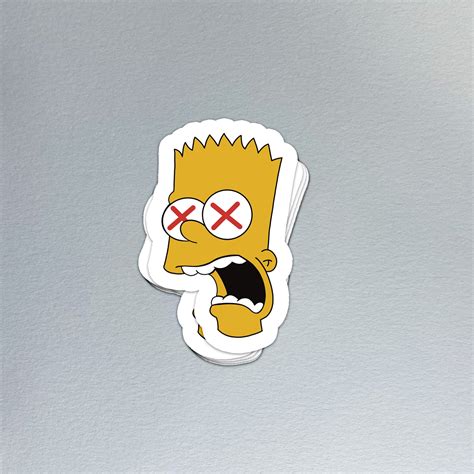 Bart Simpson X Pegatina Mate Etsy España