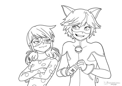 Desenhos Para Colorir Ladybug E Cat Noir - 6